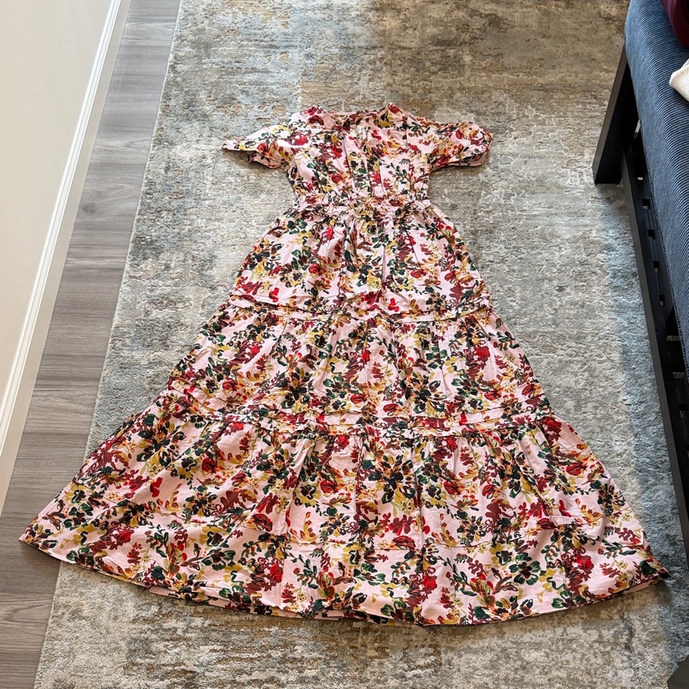 Anthropologie Maeve Floral Dress - Pink, Red, Green, Yellow